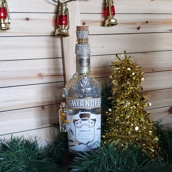 🎄⛄🎶"Silver and Gold" Christmas Vodka Bottle Lights❄️☃️